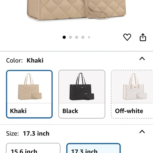 Laptop Puffer Tote Bag for Women, Lightweight Puffy Work Tote Bags fits 17 inch - Picture 2 of 8